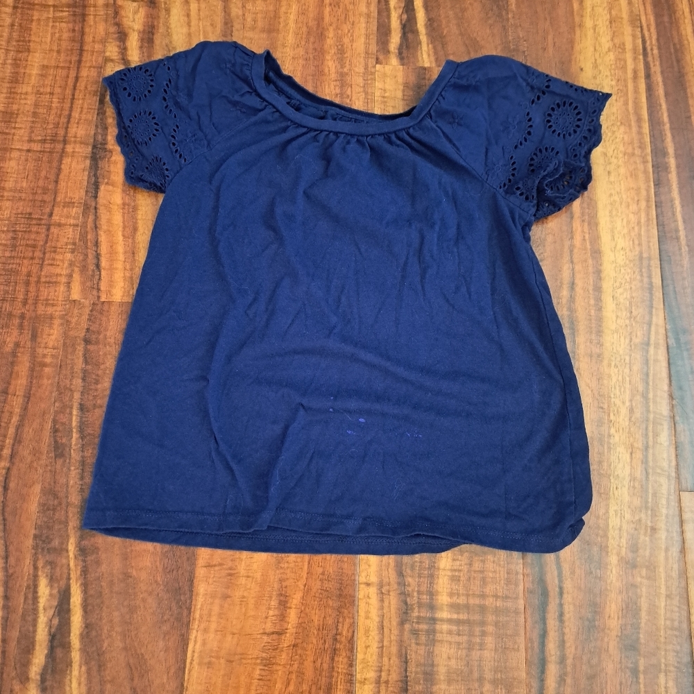 Cat and Jack Navy Blue Floral Print T Shirt